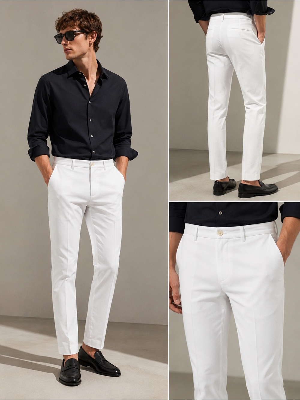 Zara Men’s Slim Fit White Trousers 🤍